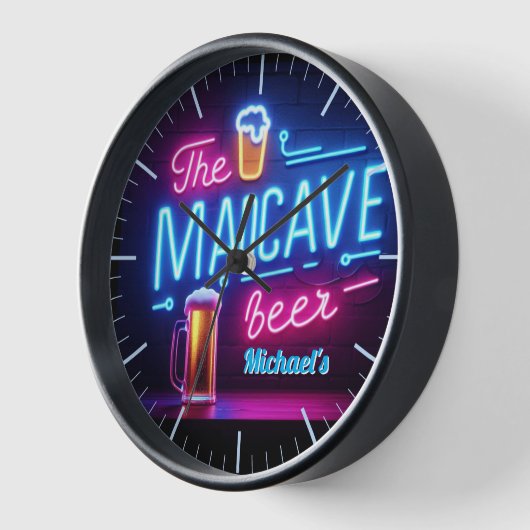 Mancave Bar Klok Neon Beer Custom Name Dads (Hoek)