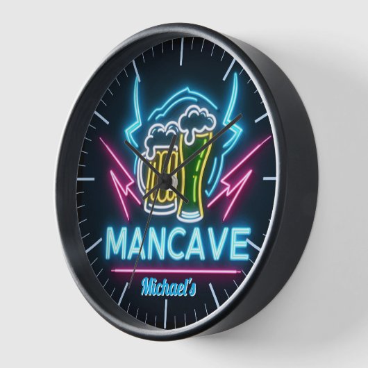 Mancave Bar Klok Neon Bier Aangepaste Naam Pappies (Hoek)