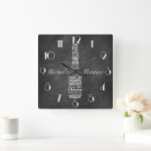 Mancave Blackboard Retro Krijt Personalized Vierkante Klok (Huis)