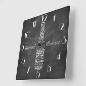 Mancave Blackboard Retro Krijt Personalized Vierkante Klok (Hoek)