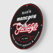 Mancave Garage Red White Retro van papa of een and Grote Klok (Hoek)