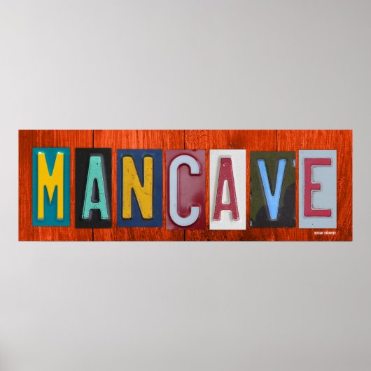 MANCAVE License Bord Art Word Phrase Poster (Voorkant)