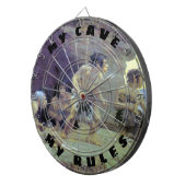 Mancave Mijn Grot Mijn Regels Grappig Dartbord (Voorkant Rechts)