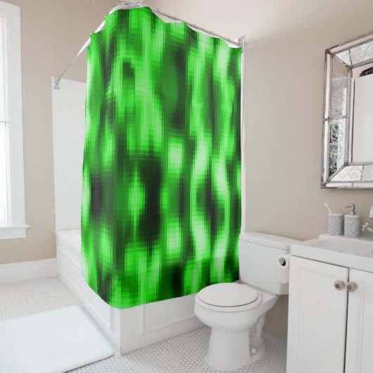 Manchado verde e preto estilo pastilhas de vidro douchegordijn (In situ)