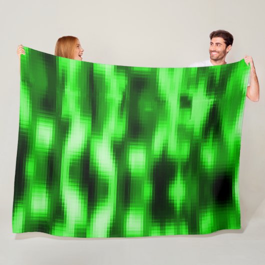 Manchado verde e preto estilo pastilhas de vidro fleece deken (In situ)