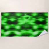 Manchado verde e preto estilo pastilhas de vidro strandlaken (Voorkant)