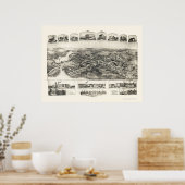 Manchaug, MA Panoramic Map - 1891 Poster (Keuken)