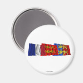 Manche, Basse-Normandie & Frankrijk vlaggen Magneet (Voorkant / Achterkant)