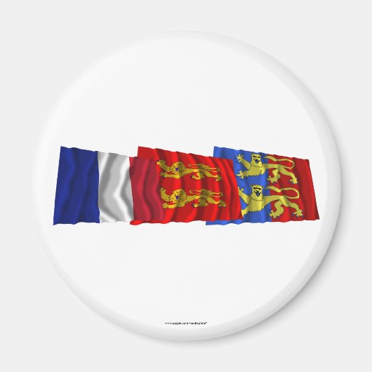 Manche, Basse-Normandie & Frankrijk vlaggen Magneet (Voorkant)