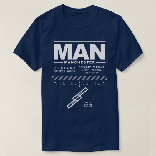 Manchester Airport MAN T-shirt (Design voorkant)