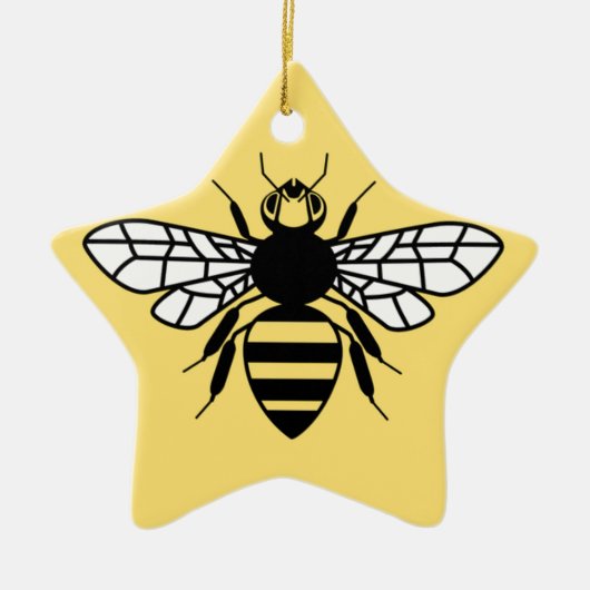 Manchester Bee Keramisch Ornament (Voorkant)