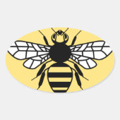 Manchester Bee Ovale Sticker (Voorkant)