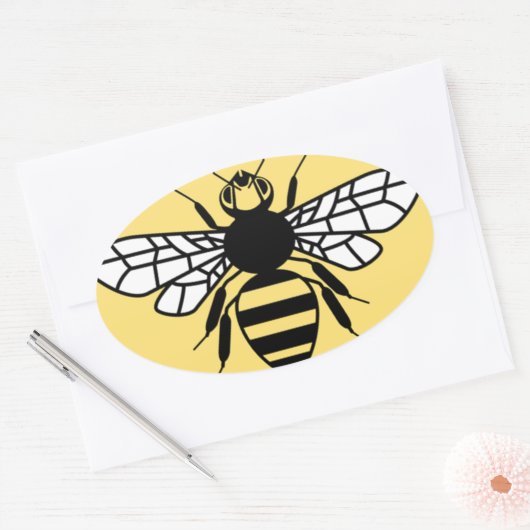 Manchester Bee Ovale Sticker (Envelop)