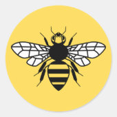 Manchester Bee Ronde Sticker (Voorkant)