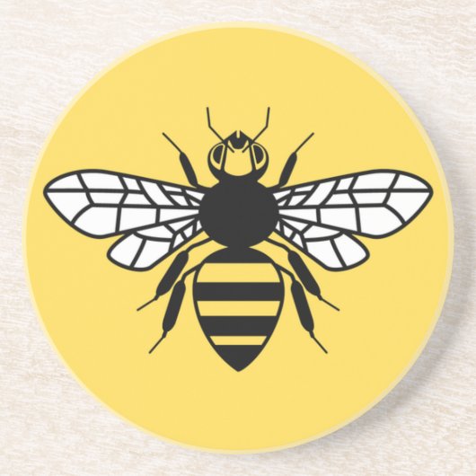 Manchester Bee Zandsteen Onderzetter (Voorkant)