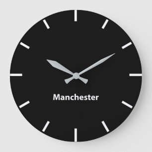 Manchester Black Face Time Zone Newsroom Wall Grote Klok