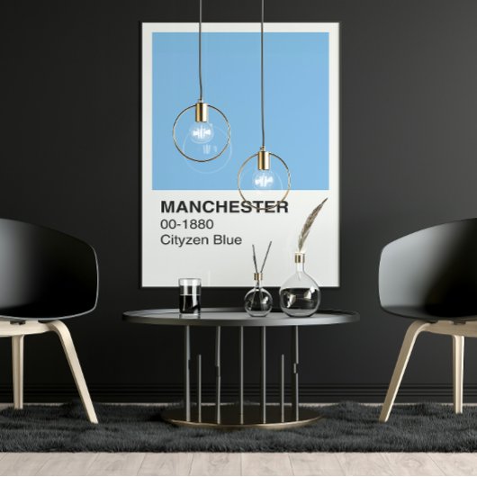 Manchester Blue Cityzen - Witte grens Perfect Poster