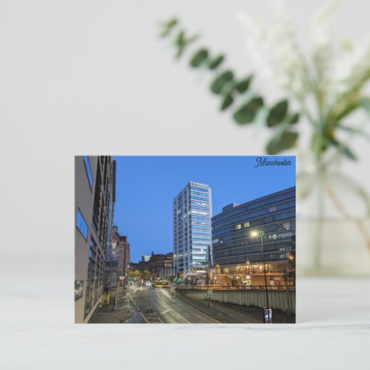 Manchester Blue Hour Briefkaart (Staand voorkant)