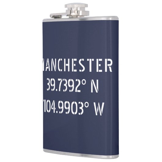 Manchester Breedtegraad Lengtegraad Heupfles (Links)