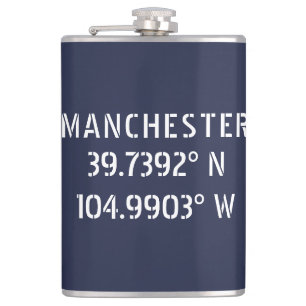 Manchester Breedtegraad Lengtegraad Heupfles