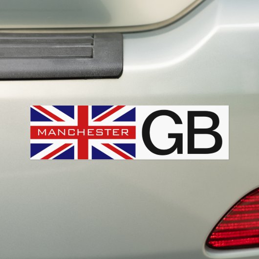 Manchester Britse Unie jack vlag bumper sticker (Op auto)