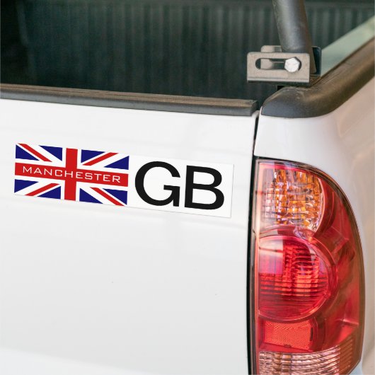 Manchester Britse Unie jack vlag bumper sticker (Op Truck)