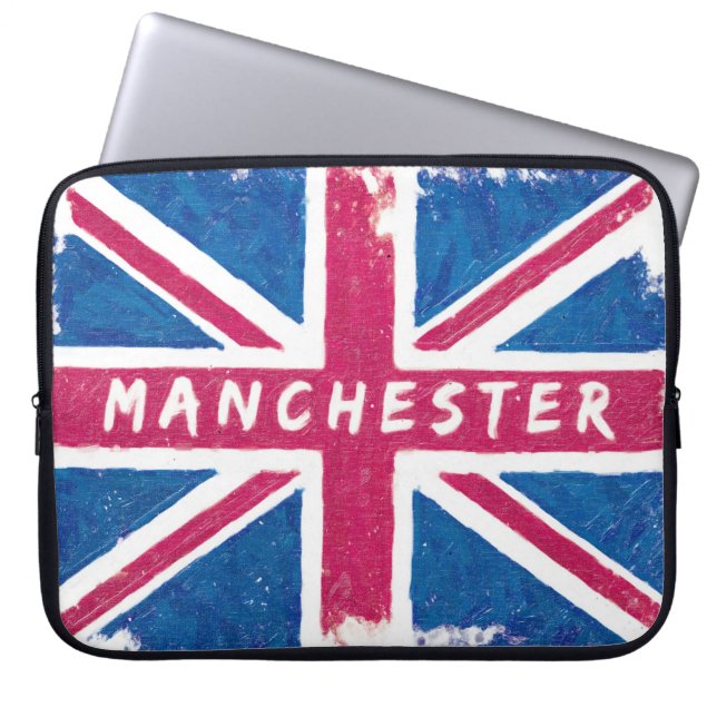 Manchester -  Britse vlag Laptop Sleeve (Voorkant)