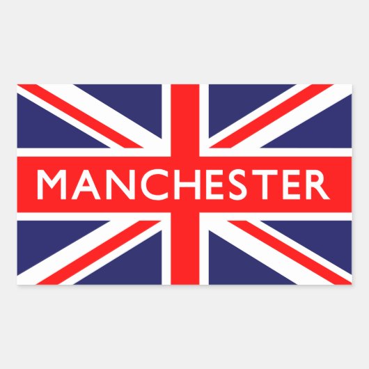Manchester: Britse vlag Rechthoekige Sticker (Voorkant)