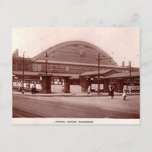 Manchester, centraal station briefkaart