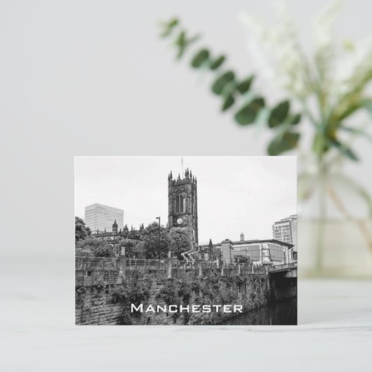 Manchester City Center en Cathedral Briefkaart (Staand voorkant)