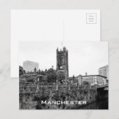 Manchester City Center en Cathedral Briefkaart (Voorkant / Achterkant)