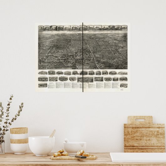 Manchester Connecticut 1914 Panorama Poster (Keuken)
