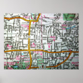MANCHESTER, CT Kaart Poster (Voorkant)