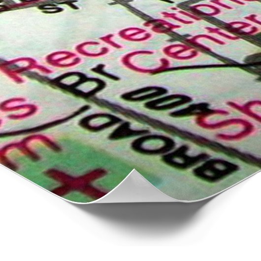 MANCHESTER, CT Kaart Poster (Hoek)