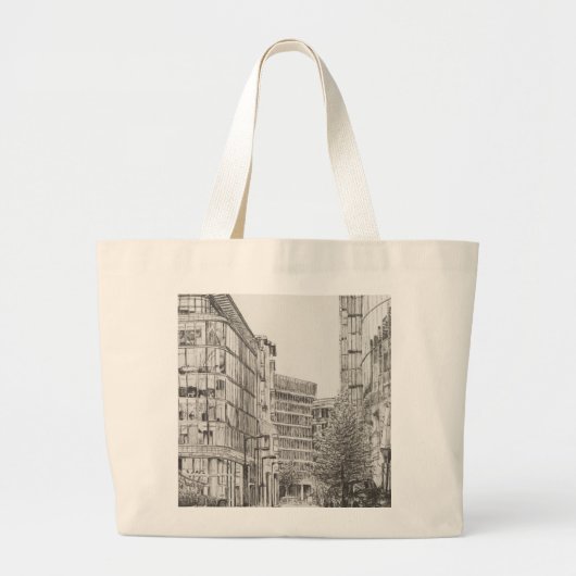 Manchester Deansgate uitzicht uit cafe.2010 Grote Tote Bag (Voorkant)