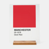 Manchester Devil Red - Heldere achtergrond Acryl Bord (Voorkant)