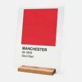 Manchester Devil Red - Heldere achtergrond Acryl Bord (Hoek)