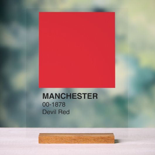 Manchester Devil Red - Heldere achtergrond Acryl Bord (Neutraal)