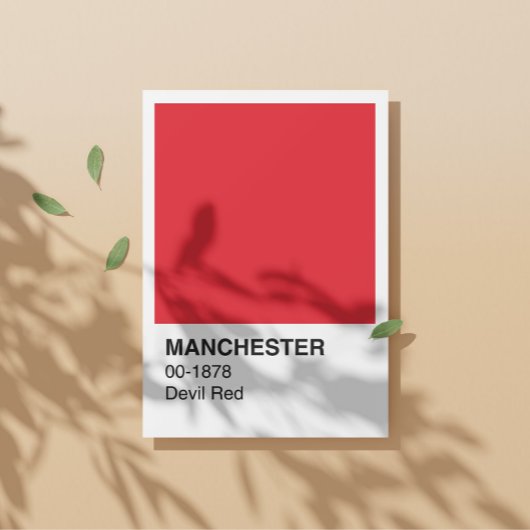Manchester Devil Rood - Witte grens Perfect Poster