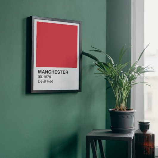 Manchester Devil Rood - Witte grens Perfect Poster