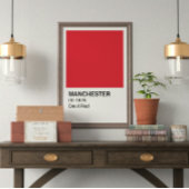 Manchester Devil Rood - Witte grens Perfect Poster