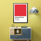 Manchester Devil Rood - Witte grens Perfect Poster