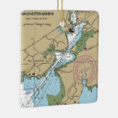 Manchester door het Zee MA Chart Keramisch Ornament (Rechts)