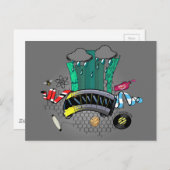 Manchester en Greater Manchester met bijen en tram Briefkaart (Voorkant / Achterkant)