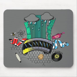 Manchester en Greater Manchester met bijen en tram Muismat