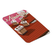 Manchester, Engeland, cartoon reisposter Magneet (Rechterzijde)