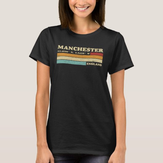 Manchester Engeland City Retro Lengtegraad T-shirt (Voorkant)