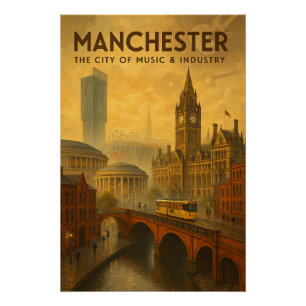 Manchester, Engeland – Een stad van muziek Perfect Poster