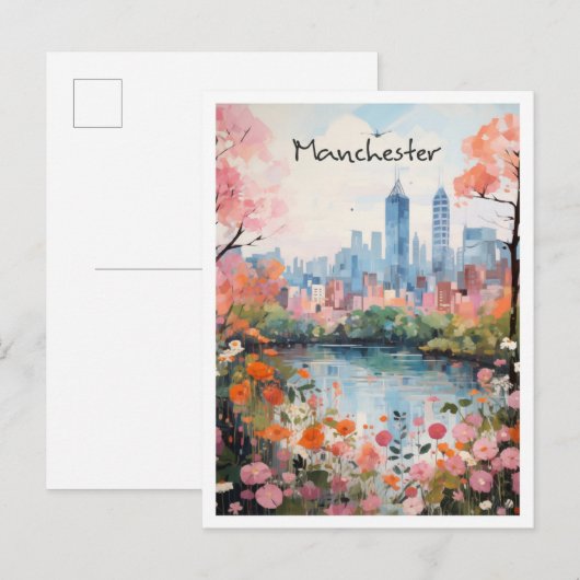 Manchester Engeland Reis Esthetiek Briefkaart (Voorkant / Achterkant)