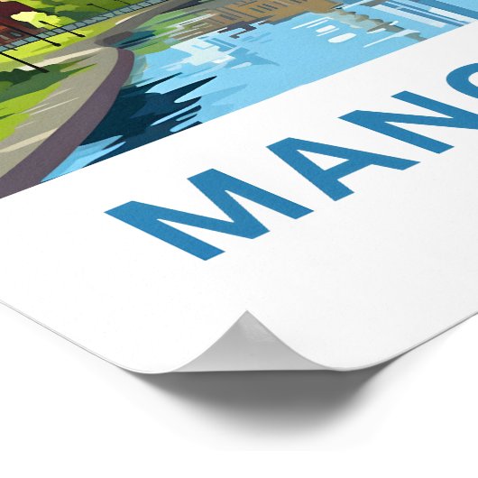 Manchester Engeland Reisprint Poster (Hoek)